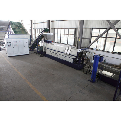 comprar Máquina de reciclaje de pelletización de plástico horizontal Extrusora de tornillo único Máquina de extrusión de dos etapas online manufacture