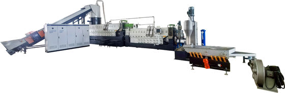 Máquina de reciclaje de pelletización de plástico impresa BOPP de dos etapas con compactador de cortador